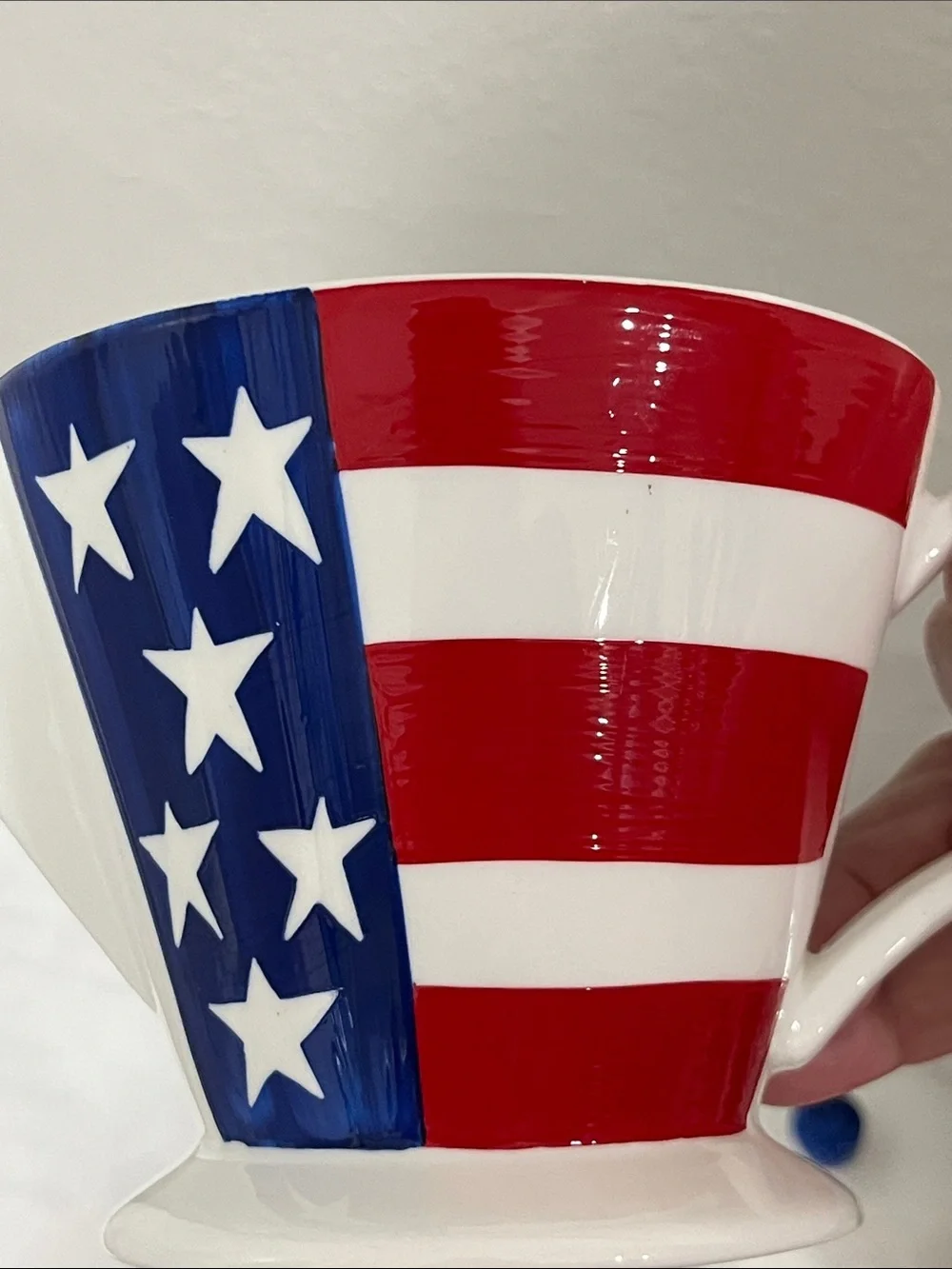 Brian Wood VTG Highly Limited Edition Art Deco Patriotic Ceramic Teapot Signed
